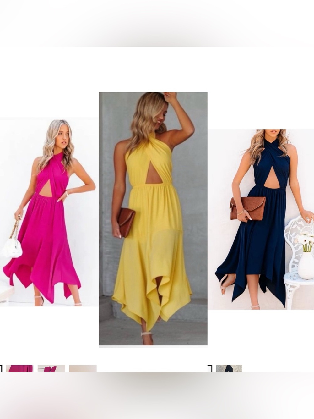 VICI bundle of 3 cutout midi dresses